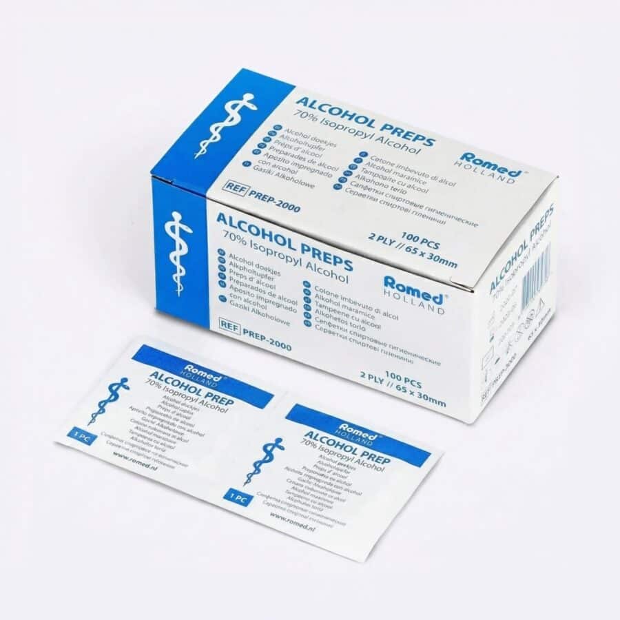 Tampons alcoolisés 70° – lot de 10