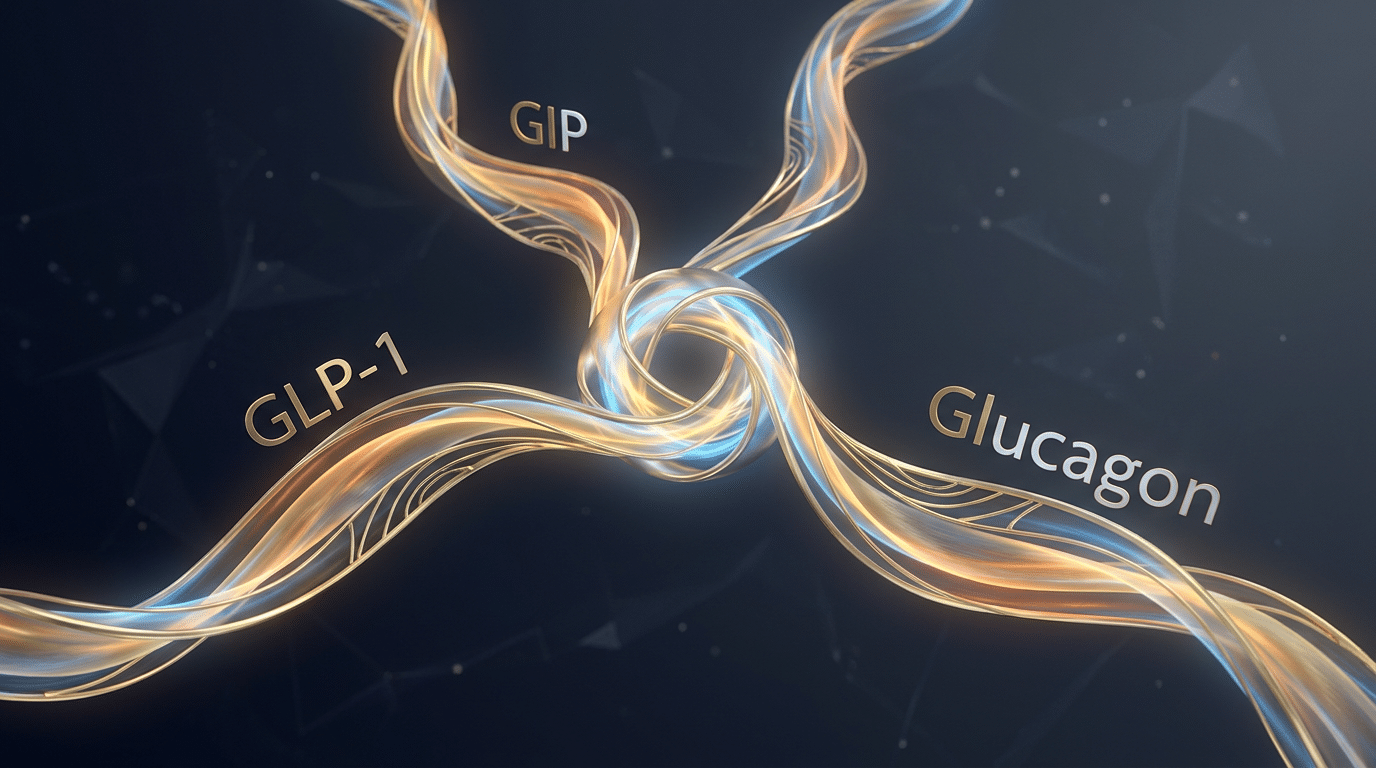 Mécanisme triple agoniste GLP-1 GIP glucagon du rétatrutide, recherche, French Peptides