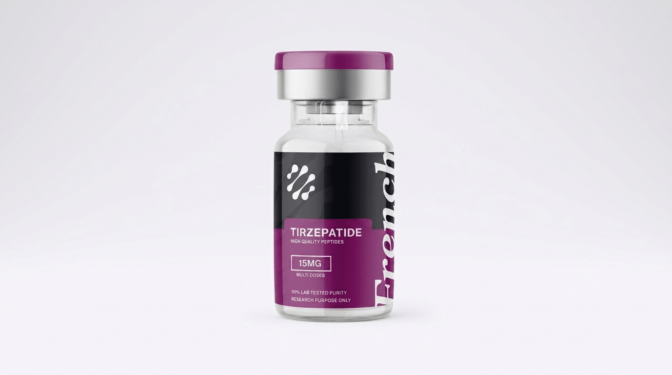 Acheter du tirzépatide en France, flacon Tirzépatide GLP-1 GIP French Peptides, pureté ≥99 % HPLC